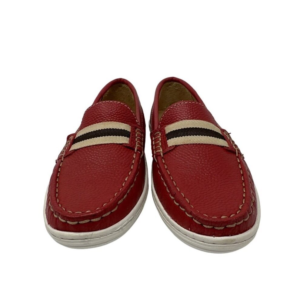 Marc Joseph New York Kids Mulberry Red Pebble Leather Loafers Size 13 - Picture 4 of 9